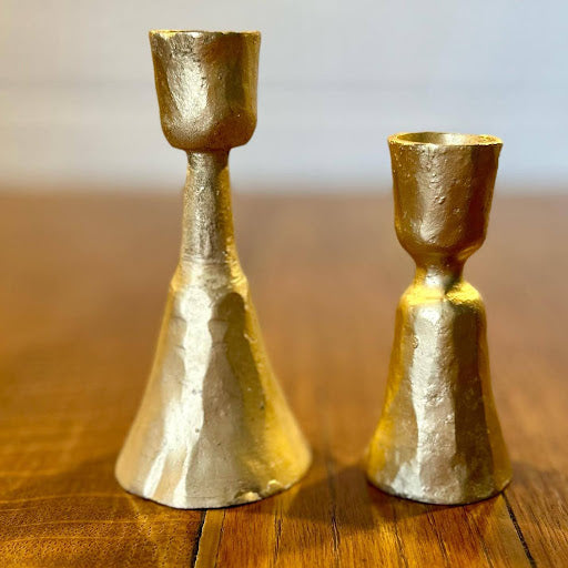 Set of 2 Brass Candle Holders
