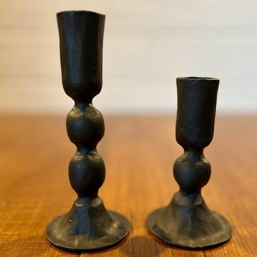 Set of 2 Black Candle Holders