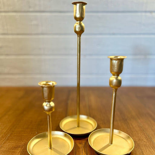 Medium Gold Plate Candle Holder