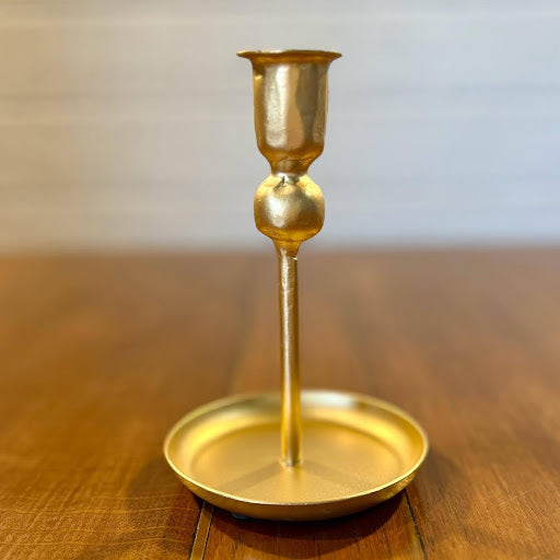 Small Gold Plate Candle Holder